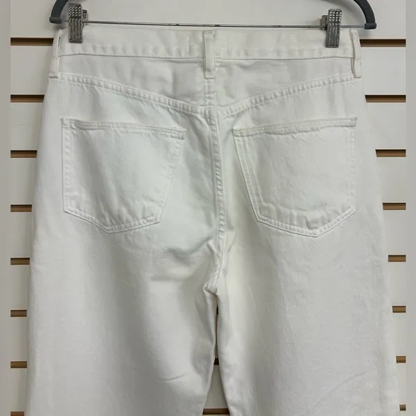 Frame‎ Baggy Denim Le Straight Leg White (Blanc) Jeans 26 100% Cotton - Image 8