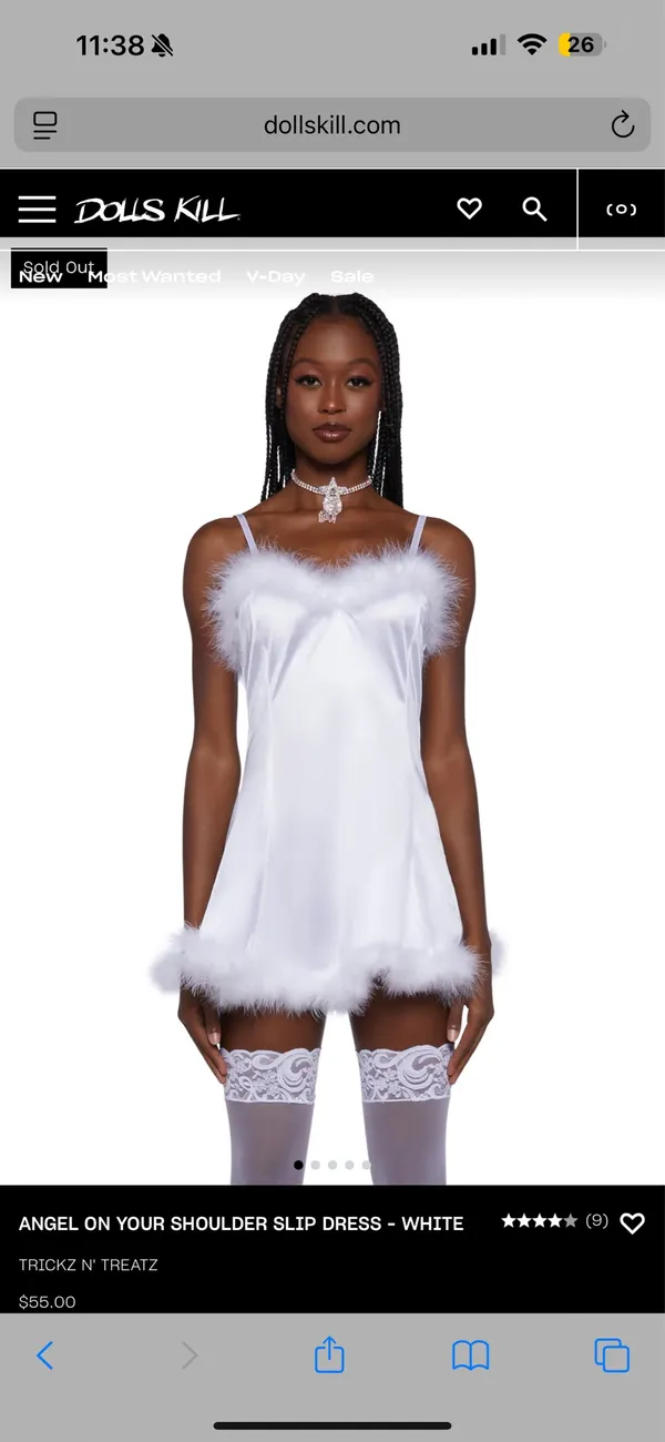 Dolls Kill ANGEL ON YOUR SHOULDER SLIP DRESS - WHITE - Image 2