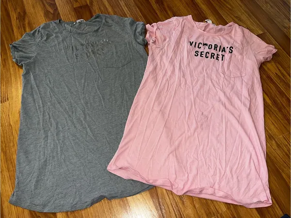 Victoria's Secret Pink Logo Sleep Tee & Gray Lounge Tee Duo - Image 2