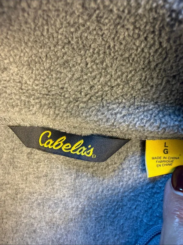 Cabelas Light Gray Full-Zip Teddy Fleece Jacket - Image 2