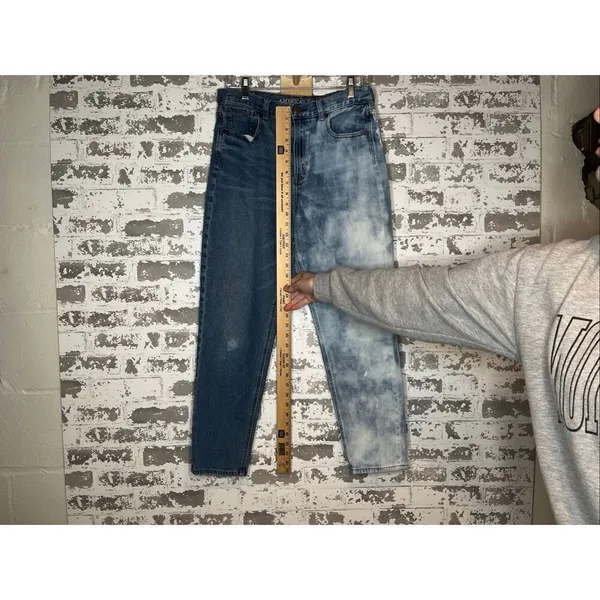 American Eagle | women mom jean bleach washed denim - Image 8
