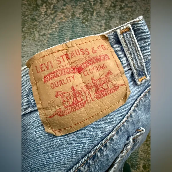 Vintage Levi’s denim jean board shorts, size 18 - Image 4