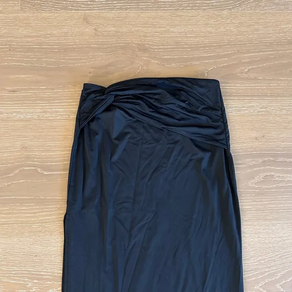 White Fox Maxi Skirt High Slit Size S Black - Image 2