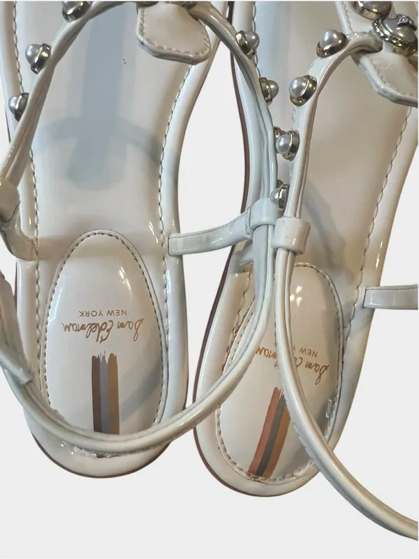 Sam Edelman Gigi Pearl Patent Leather T-Strap Sandals Porcelain Pearl Size 10 - Image 3