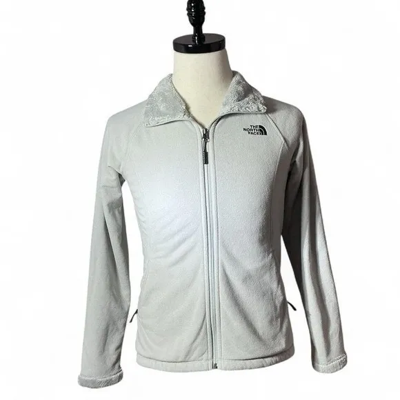 The North Face Osito Hybrid Full Zip Fleece Jacket Womens Small Gray Mock Neck - Image 4