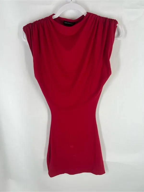 Mars The Label Red Draped Shoulder Mini Dress UK 4 / US 0 - Image 2