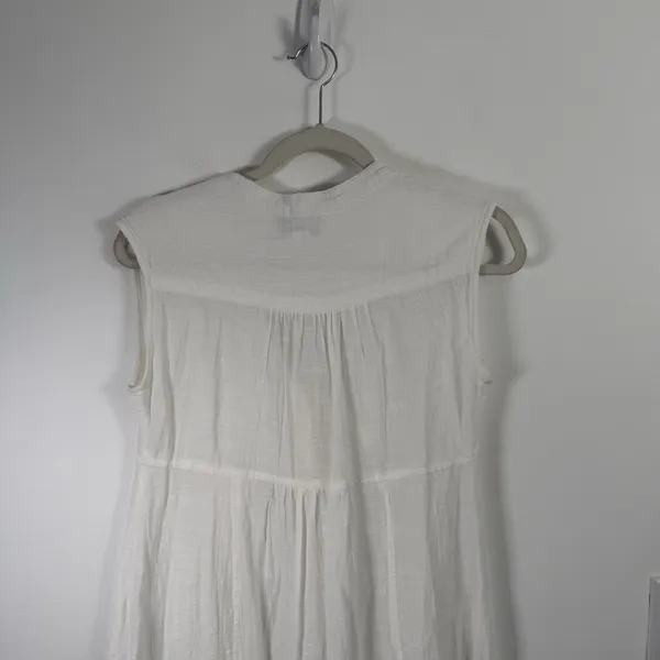 Beach Riot Sandra Midi Dress White Swim Coverup 100% Cotton Coastal Womens Small - Image 8