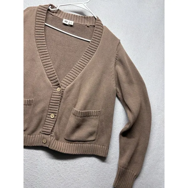 Tentree Cardigan Sweater Brown Organic Cotton Women XL Minimalist Gorpcore Boho - Image 4