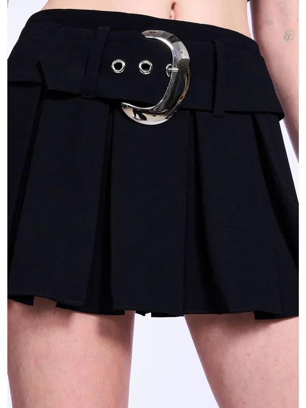 Amanda Uprichard Josie Skort in Black Medium Womens Mini Skirt Shorts - Image 12
