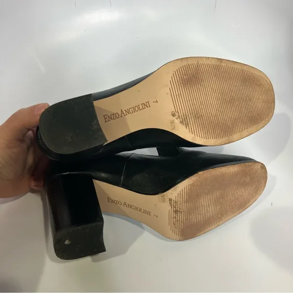 Enzo Angiolini Black leather Maxie loafer pumps women’s size 7 professional‎ - Image 6