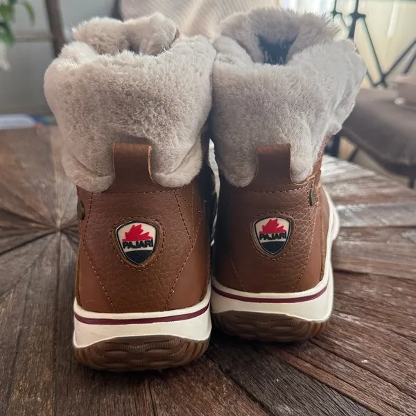 Pajar Canada Giselle Waterproof Leather Snow Boots Fur Lined Brown - Image 4
