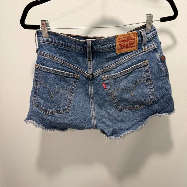 Levi's 501 Original Cut-Off Denim Shorts 27 Medium Wash Blue Button Fly Cotton - Image 5