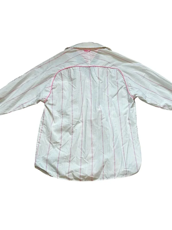 Vintage RAU Klikit Pearl Snap Western Shirt Pink Striped Cowgirl Ranch Wear - Image 7