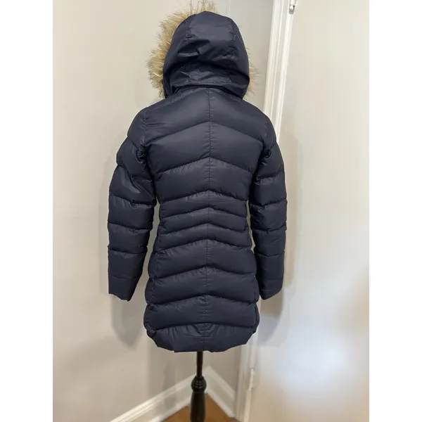 EUC Marmot Sz:XS Navy 700 Down fill Hooded Mid Length Parka Winter Coat Jacket - Image 2