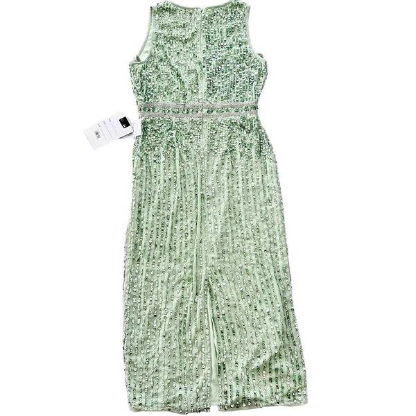 Mac Duggal Sage Green Full Bead Sequin Midi Dress Size 6 NEW #93606 Wedding Prom - Image 5
