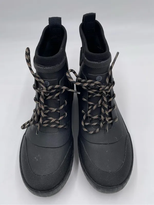 Sperry Torrent Lace Up Rain Boots Size 6.5 Black Waterproof Rubber Gorpcore - Image 3