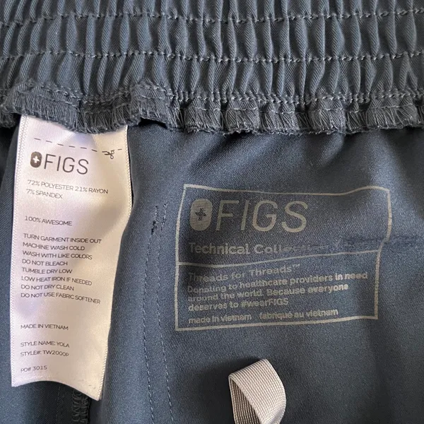 FIGS Yola FIONx Straight Leg Skinny Blue Scrub Pants - Image 4