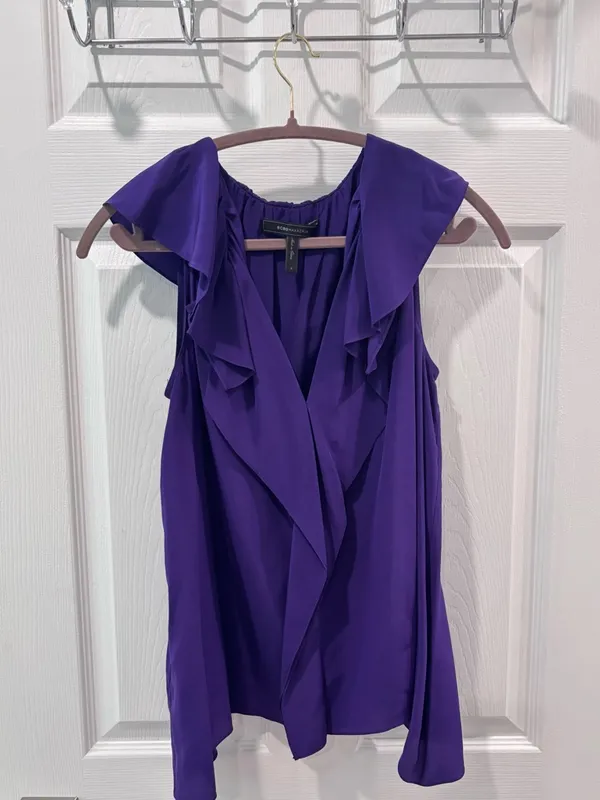 BCBG Max Azria Drea‎ Silk Blouse Size Small - Image 4