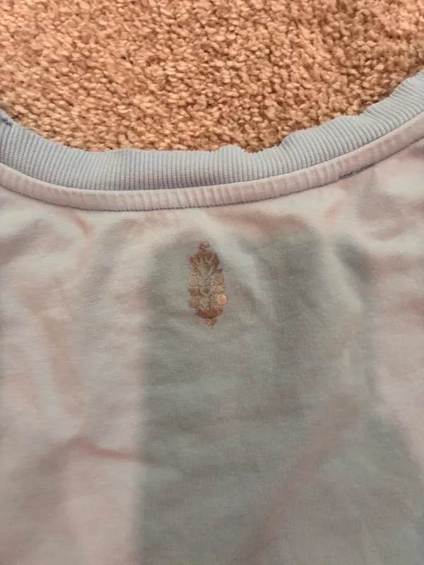 free people light blue short sleeve crop top - Image 6