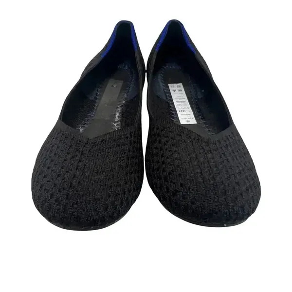 Rothy’s Flat Knit Honeycomb Rounded Toe Flats shoes Black/Blue Halo Size 7 - Image 4