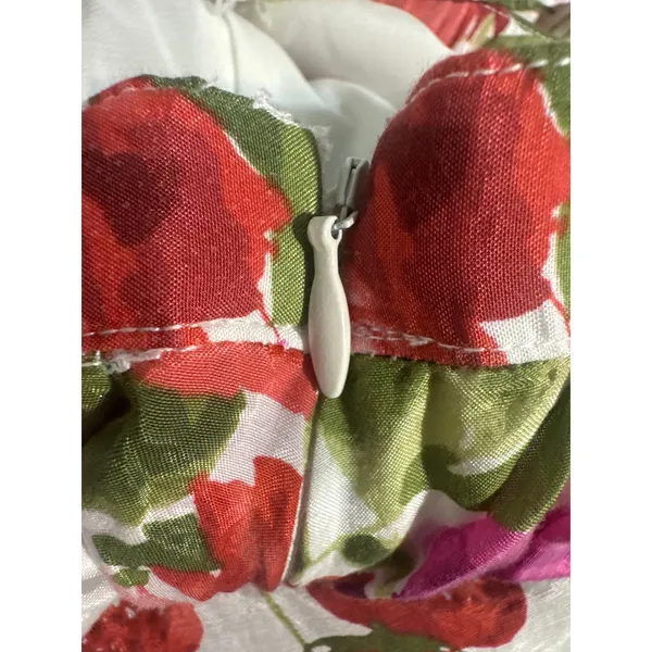 Abercrombie & Fitch Floral XS Tiered Maxi Skirt Women White Pink Red Ruffle - Image 7