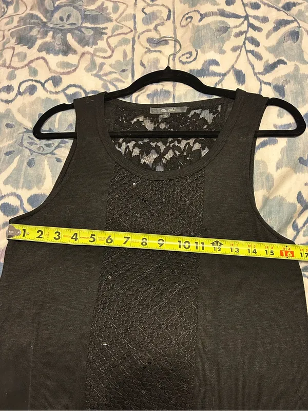 Miss me boho embroidered studded fringe bottom lace back tank top - Image 10