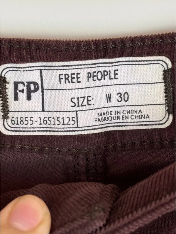 Free People Just Float On Corduroy Flare Pants Plum Size 30 Raw Hem Boho - Image 3