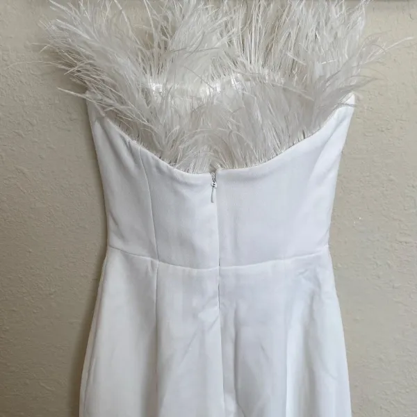 House of CB 'Bianca' White Feather Strapless‎ Dress NWOT size XS - Image 10