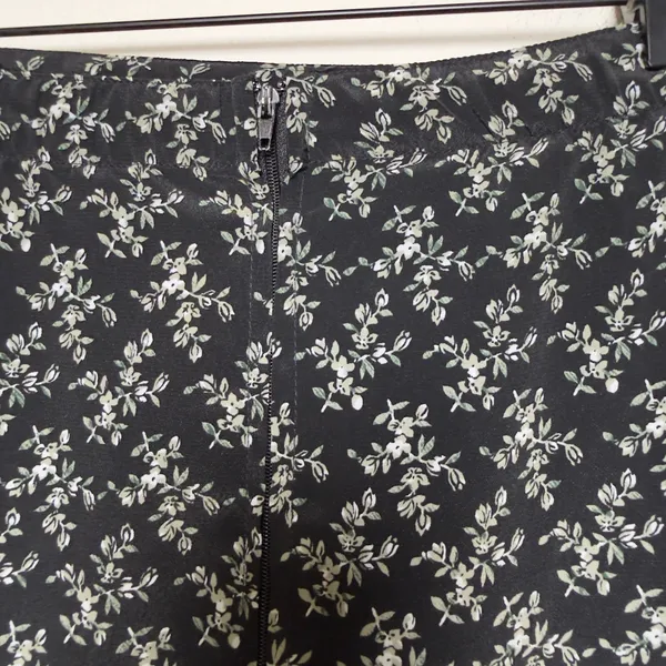VTG 90s Women‎ Fairy Indie Grunge Maxi Skirt Large Black Ditsy Floral USA Made - Image 6