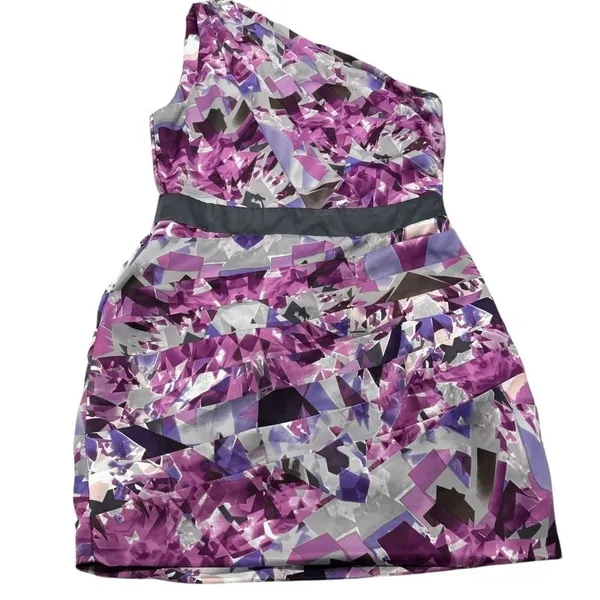 Lipsy One Shoulder Pleated Pink Purple Dress Side Zip 12 Hoco Date‎ Party Formal - Image 4