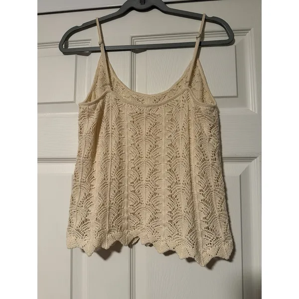 Reformation Crochet Tank Top Knit Scalloped Cottagecore Festival Western Organic - Image 2