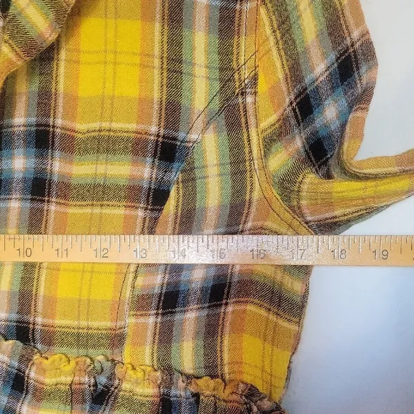 Free People we the Free Women's Rufled Up Plaid Shirt Jacket Size XS - Image 10