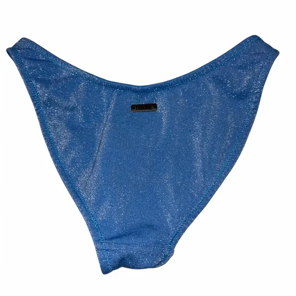 Triangl Blue Sparkle High Cut Cheeky Bikini Bottoms Medium - Image 5