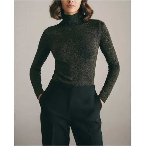 SÉZANE Omaya Long Sleeve Knit Top, Gold, Large - Image 3