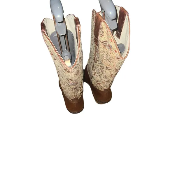 Matisse Brown Leather Vintage Tapestry Western Boots Size 7 1/2 M - Image 2