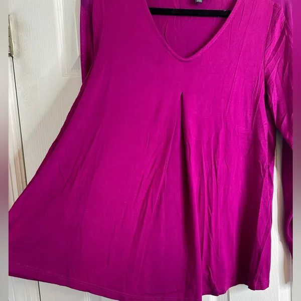 Women's Fuchsia Shirt with Sheer Panels, Size Medium - Image 7