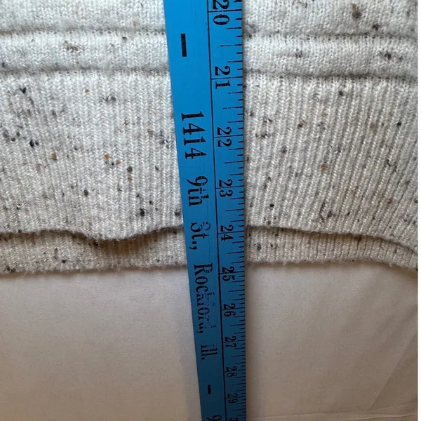 Madewell Womens Oatmeal Donegal‎ Ribbed Knit Crewneck Pullover Sweater Sz Medium - Image 6