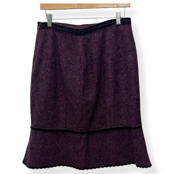 Vtg Y2K Willi Smith Women Skirt Purple 12 Tweed Academia Whimsigoth Coquette‎ - Image 3