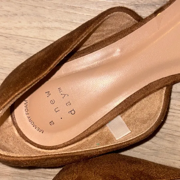a new day Brown Pointed Flats chocolate brown classic preppy 8.5 new - Image 5