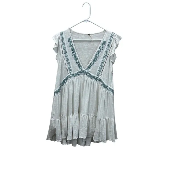Free People Falling Water White Tunic Top size S - Image 3