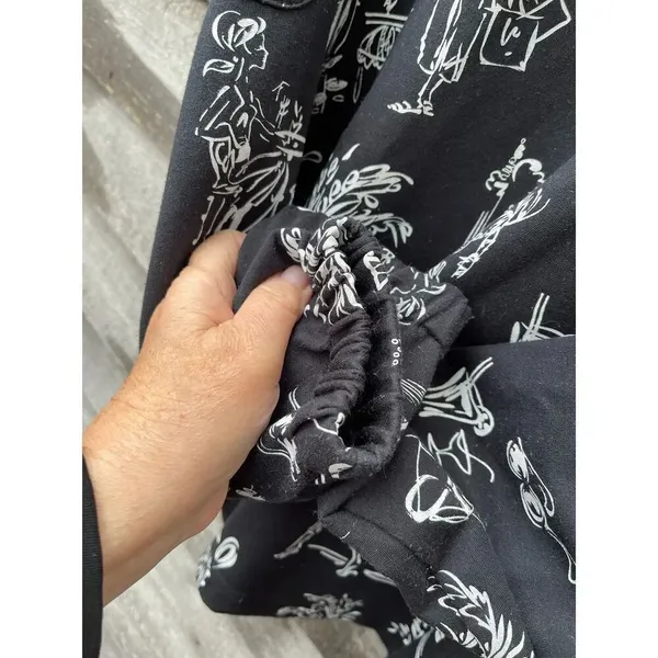 E.L.C.C. Size large vintage tropical themed oversized jacket. Black - Image 7