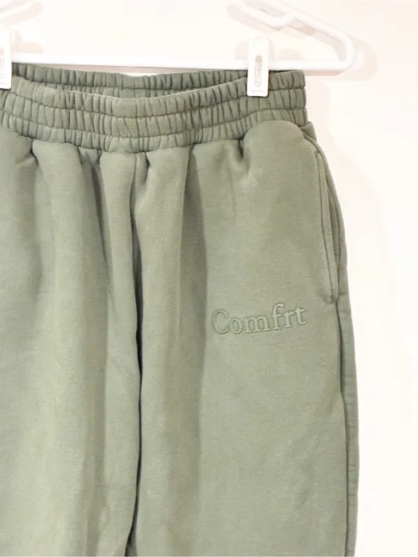 Comfrt Green Pull On Athletic Jogger Fleece Lined Sweatpants Unisex Medium - Image 2
