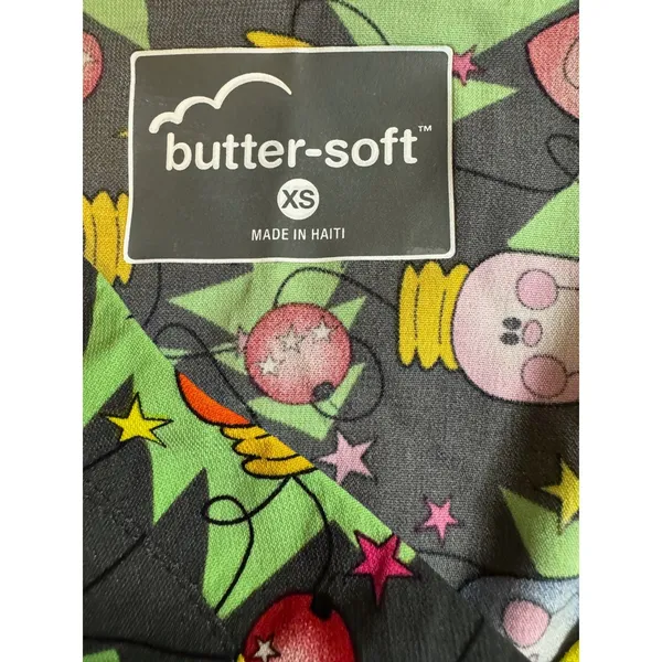 Womens Butter Soft Christmas Holiday Light Blub Medical Scrubs Size XS Uniform - Image 3