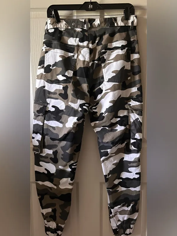Streetwear Society Camo Print Cargo Jogger Pants w/Belt Sz M Fall Y2K 2000’s - Image 8