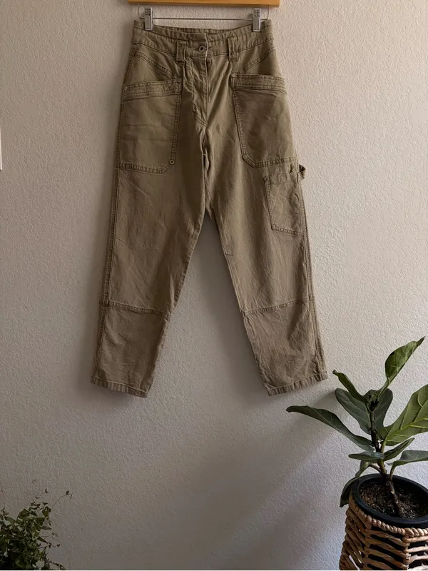 maeve anthropologie Turner Utility Carpenter pants Size 26 Cream Color - Image 4
