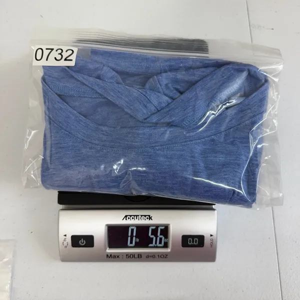 Adult blue scoop neck short sleeve stretch casual active plain basic‎ tshirt top - Image 7