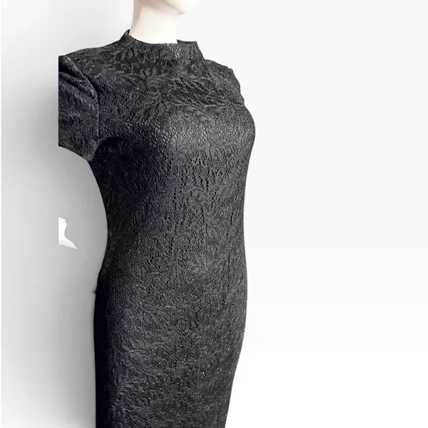 Vintage 90s Jessica Howard Black Lace Maxi Cocktail Dress Size 12 Made USA goth - Image 2