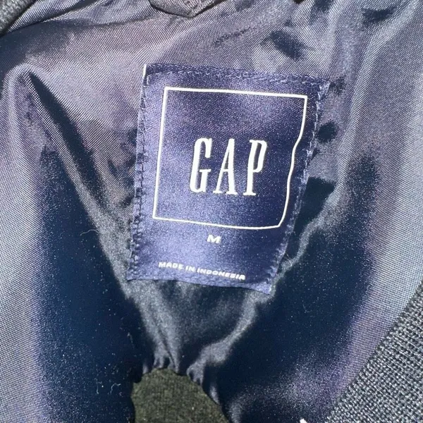 Gap navy & green fleece M normcore bomber coat - Image 3