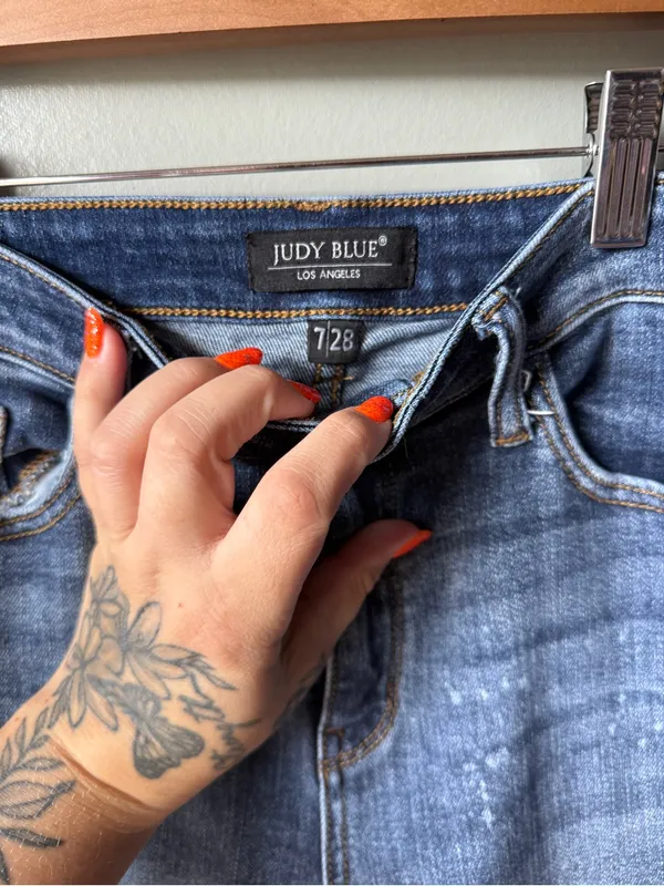 Judy Blue Los Angeles Mid Rise Blue Skinny Jeans Size 7/28 - Image 6