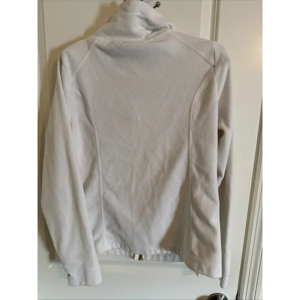 Women's Harley Davidson Cream Off White Full Zip Fleece Jacket Sz Large Moto - Image 7